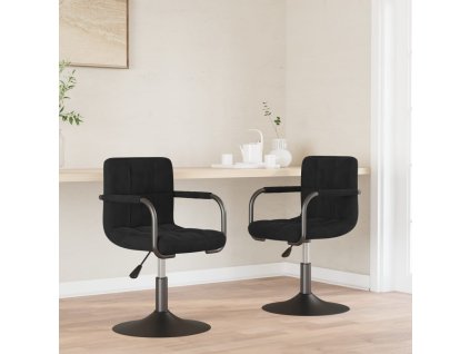 vidaXL Otočné jídelní židle 2 ks černé samet