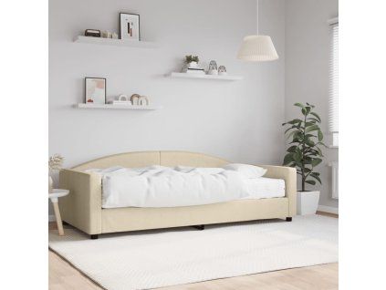 vidaXL Válenda s matrací krémová 100 x 200 cm textil
