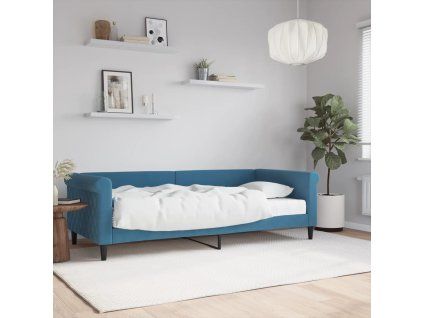 vidaXL Válenda s matrací modrá 90 x 200 cm samet