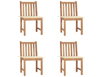 vidaXL Zahradní židle 4 ks s poduškami masivní teak