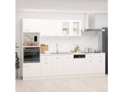 vidaXL 7dílná sada kuchyňských skříněk "Lyon" bílá, dřevěné