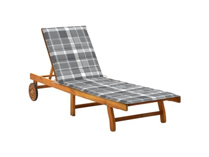 vidaXL Zahradní lehátko s poduškou masivní akáciové dřevo