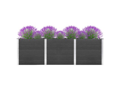 vidaXL Zahradní vyvýšený záhon 300 x 100 x 91 cm WPC šedý