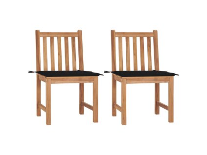 vidaXL Zahradní židle 2 ks s poduškami masivní teakové dřevo