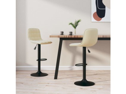 vidaXL Barové židle 2 ks krémové samet