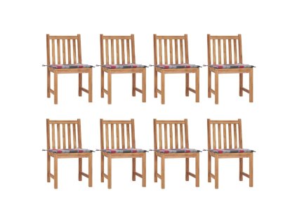 vidaXL Zahradní židle 8 ks s poduškami masivní teak