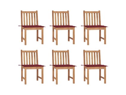 vidaXL Zahradní židle 6 ks s poduškami masivní teak