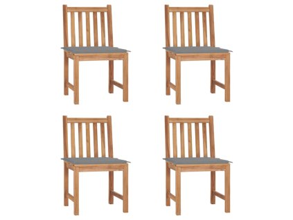 vidaXL Zahradní židle 4 ks s poduškami masivní teak