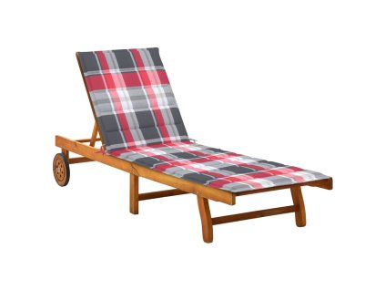 vidaXL Zahradní lehátko s poduškou masivní akáciové dřevo