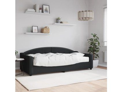 vidaXL Válenda s matrací černá 90 x 200 cm textil