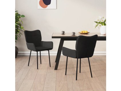 vidaXL Jídelní židle 2 ks černé samet