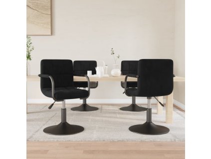 vidaXL Otočné jídelní židle 4 ks černé samet