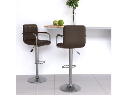 vidaXL Barové stoličky 2 ks hnědé umělá kůže