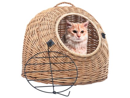 vidaXL Přepravka pro kočku 50 x 42 x 40 cm přírodní vrba
