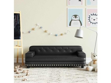 vidaXL Dětská pohovka černá 90 x 53 x 30 cm umělá kůže