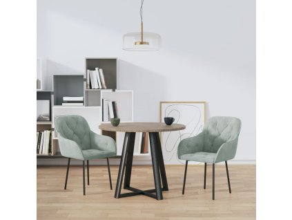 vidaXL Jídelní židle 2 ks světle šedé samet