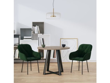 vidaXL Jídelní židle 2 ks tmavě zelené samet