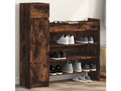 vidaXL Botník kouřový dub 100,5 x 28 x 100 cm kompozitní dřevo