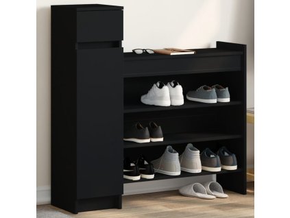 vidaXL Botník černý 100,5 x 28 x 100 cm kompozitní dřevo