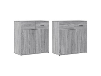 vidaXL Příborníky 2 ks šedé sonoma 79 x 38 x 80 cm kompozitní dřevo