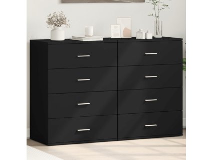 vidaXL Příborníky 2 ks černé 60 x 39 x 80 cm kompozitní dřevo