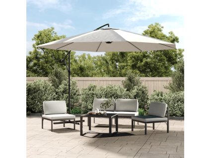 vidaXL Boční zahradní slunečník 3,5 m pískově bílý