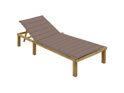 vidaXL Zahradní lehátko s taupe poduškou impregnované borové dřevo