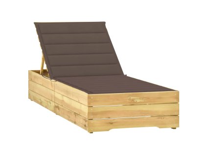 vidaXL Zahradní lehátko s taupe poduškou impregnované borové dřevo