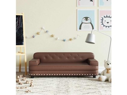 vidaXL Dětská pohovka hnědá 90 x 53 x 30 cm umělá kůže
