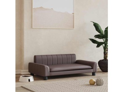 vidaXL Pelíšek pro psy hnědý 90 x 53 x 30 cm umělá kůže