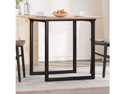 vidaXL Jídelní stůl s O rámem 80 x 80 x 75 cm borové dřevo a ocel