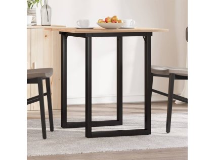 vidaXL Jídelní stůl s O rámem 70 x 70 x 75 cm borové dřevo a ocel