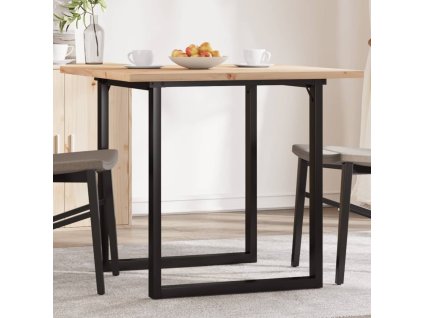 vidaXL Jídelní stůl s O rámem 80 x 80 x 75,5 cm borové dřevo a ocel