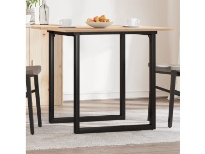 vidaXL Jídelní stůl s O rámem 90 x 90 x 75 cm borové dřevo a ocel