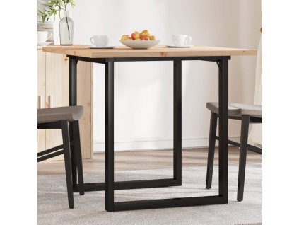 vidaXL Jídelní stůl s O rámem 90 x 90 x 75,5 cm borové dřevo a ocel