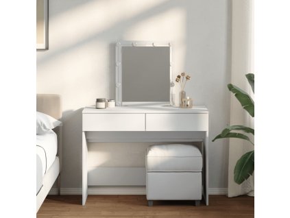 vidaXL Toaletní stolek s LED bílý 100 x 40 x 130 cm