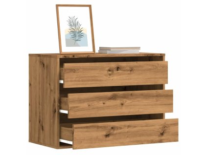 vidaXL Rohová zásuvková komoda dub artisan 80 x 41 x 58 cm kompozit