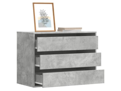 vidaXL Rohová zásuvková komoda betonově šedá 80 x 41 x 58 cm kompozit