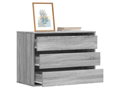 vidaXL Rohová zásuvková komoda šedá sonoma 80 x 41 x 58 cm kompozit