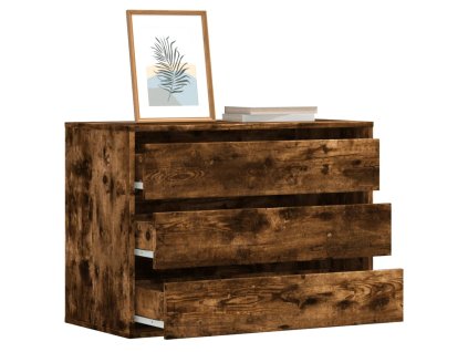 vidaXL Rohová zásuvková komoda kouřový dub 80 x 41 x 58 cm kompozit