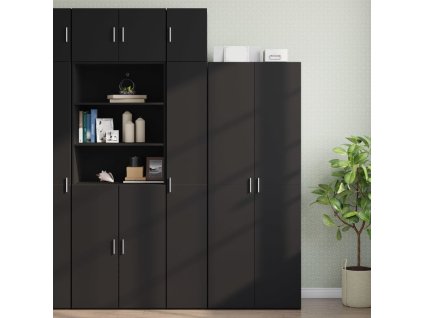 vidaXL Úzká úložná skříňka černá 30 x 42,5 x 225 cm kompozitní dřevo