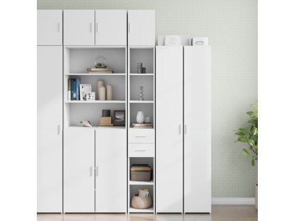 vidaXL Úzká úložná skříňka bílá 30 x 42,5 x 225 cm kompozitní dřevo