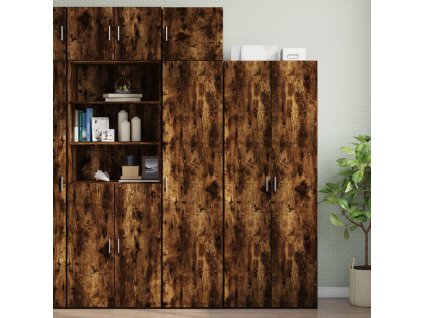 vidaXL Úzká úložná skříňka kouřový dub 45x42,5x225 cm kompozitní dřevo