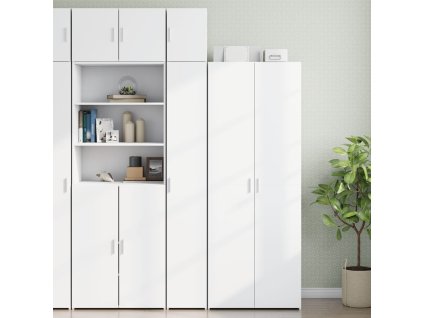 vidaXL Úzká úložná skříňka bílá 30 x 42,5 x 225 cm kompozitní dřevo
