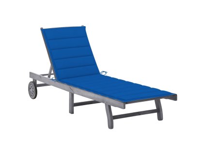 vidaXL Zahradní lehátko s poduškou šedé masivní akáciové dřevo