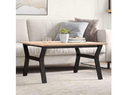 vidaXL Konferenční stolek s Y rámem 80x80x45 cm borové dřevo a ocel