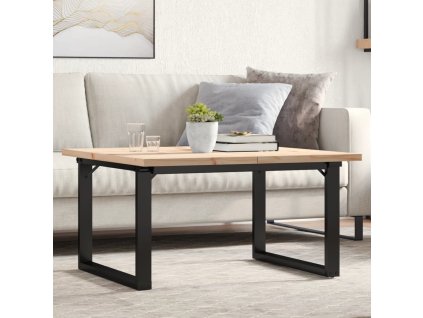 vidaXL Konferenční stolek s O rámem 90x90x45,5cm borové dřevo a ocel