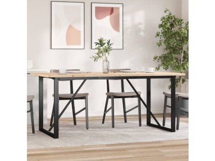 vidaXL Jídelní stůl s O rámem 180 x 90 x 75,5 cm borové dřevo a ocel