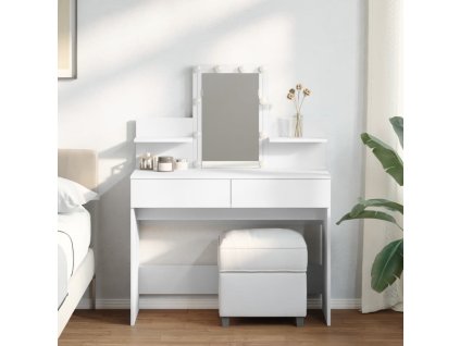 vidaXL Toaletní stolek s LED bílý 100 x 40 x 130 cm