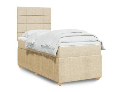 vidaXL Box spring postel s matrací krémová 80 x 200 cm textil